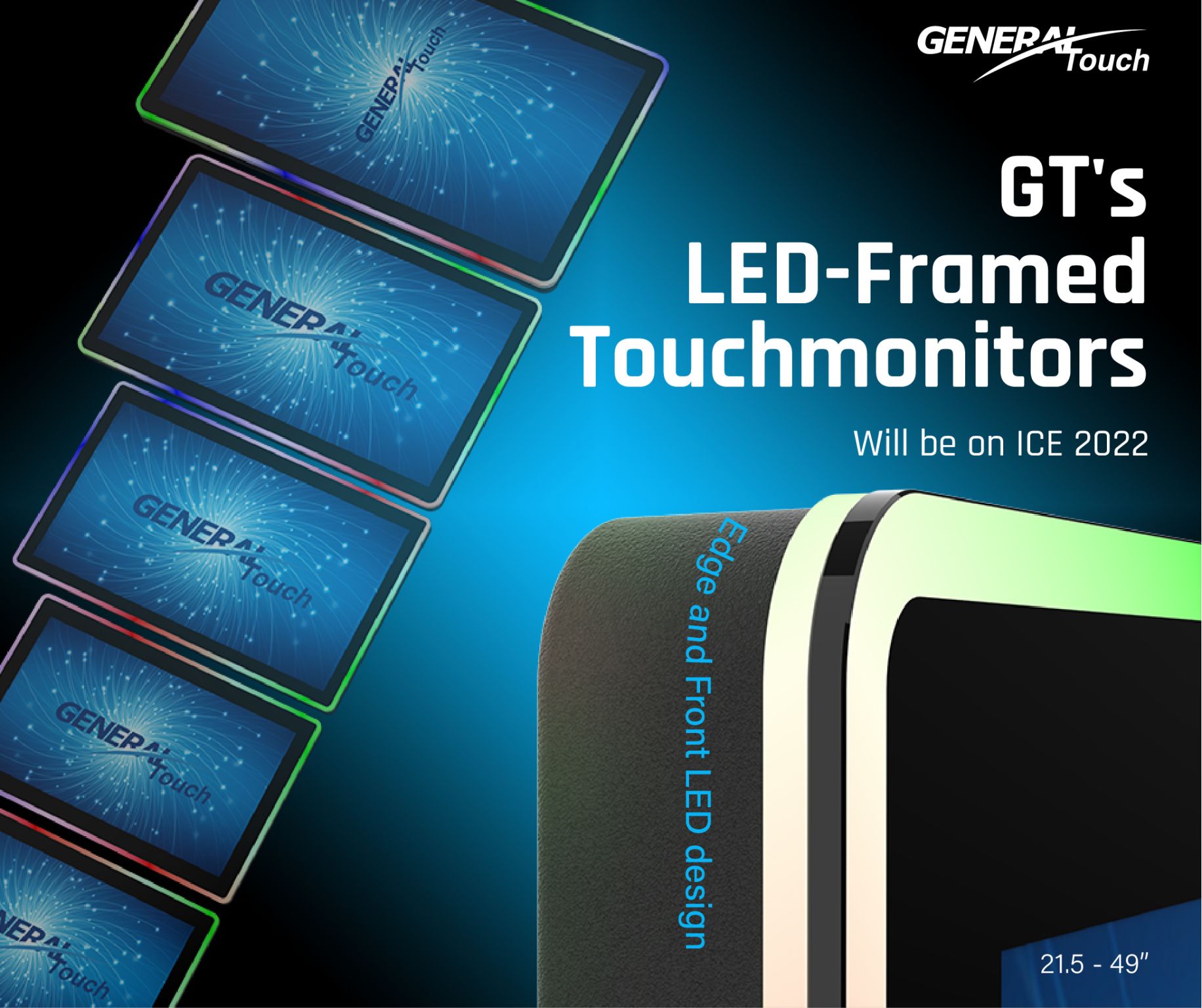 First look at GT’s LED-Framed Touchmonitors – will be on ICE 2022