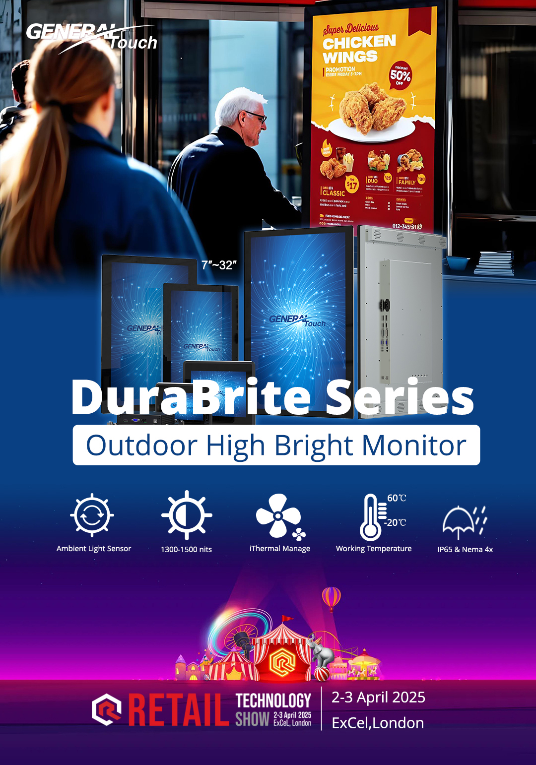 GT’s DuraBrite Series – High Bright Touchmonitors