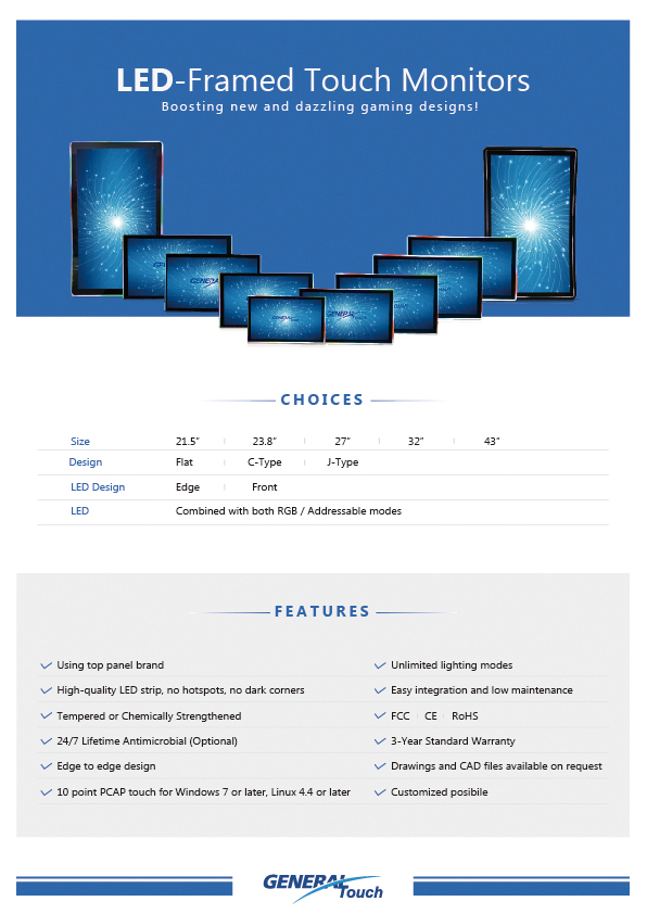 GT LED-Framed Touch Monitors