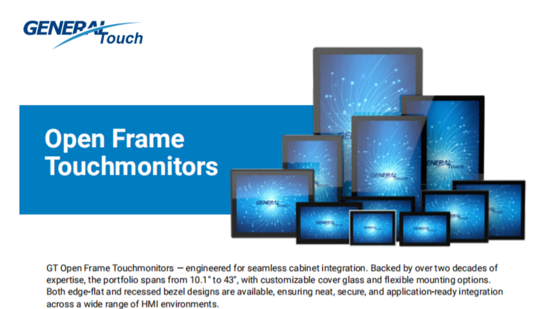 General Touch Open Frame Touchmonitors: Flexible Solutions for Industrial & Commercial HMI